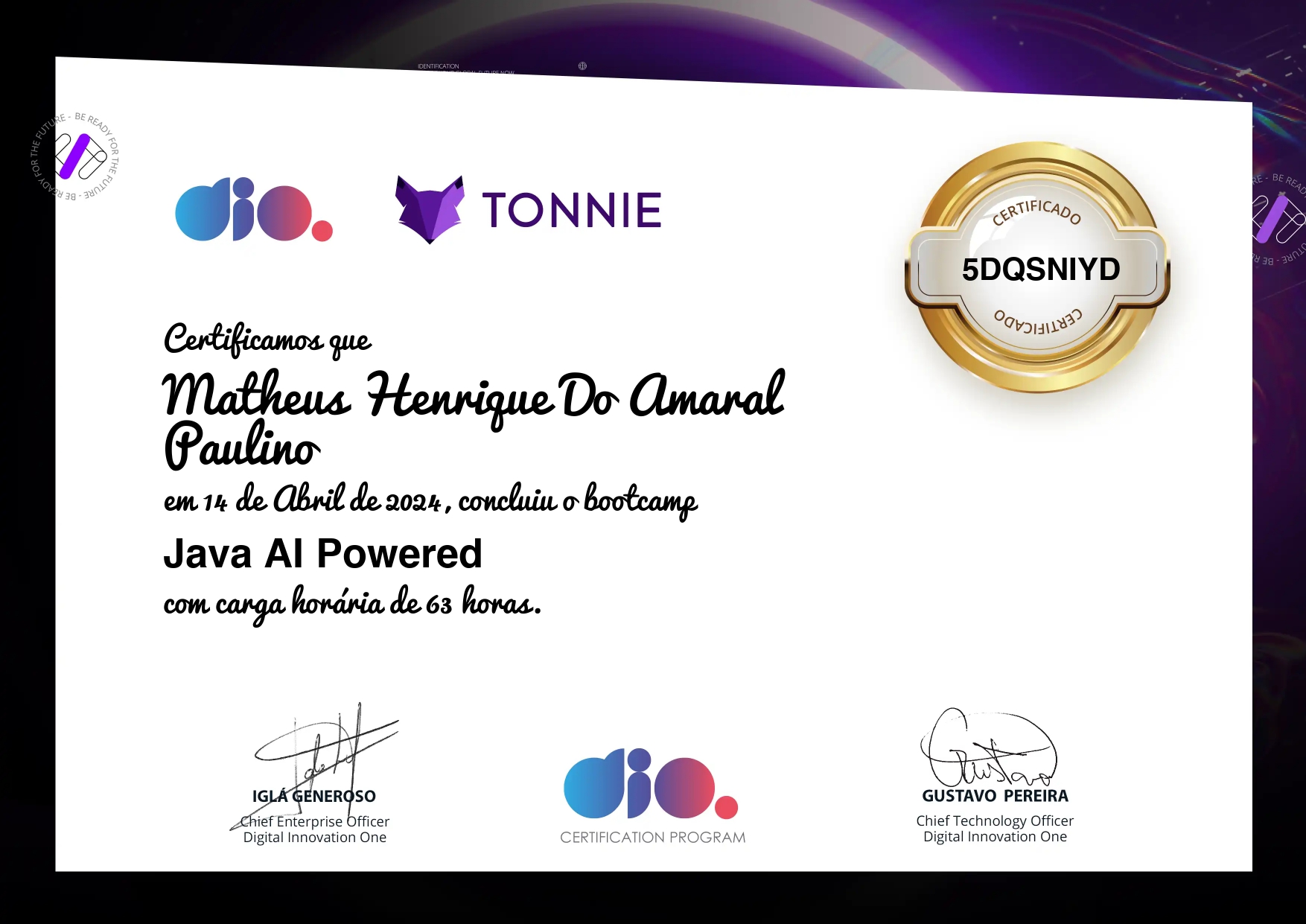 certificado Java Ai PowerEd DIO