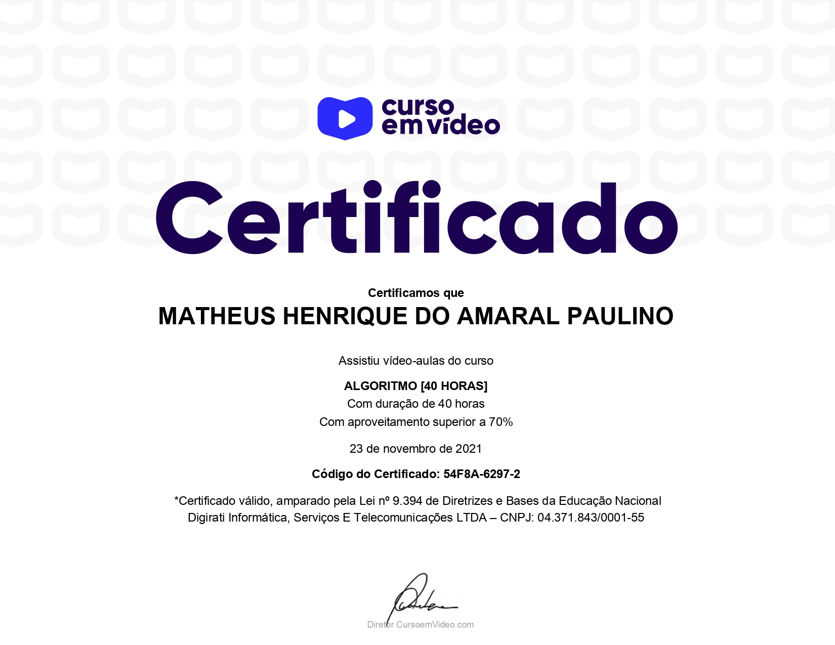 certificado Logica Prog Curso Em Video